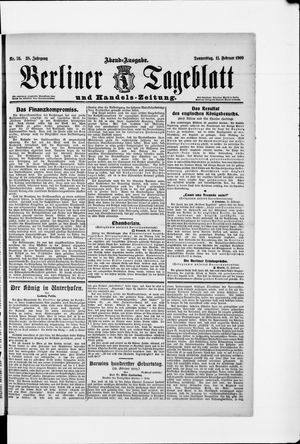 Berliner Tageblatt und Handels-Zeitung vom 11.02.1909