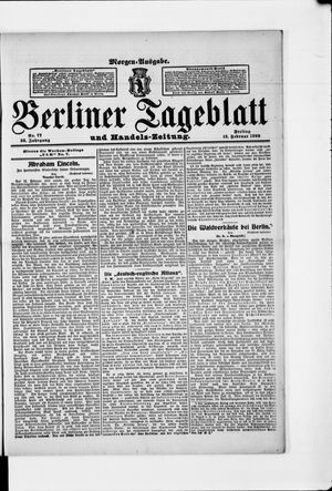 Berliner Tageblatt und Handels-Zeitung vom 12.02.1909