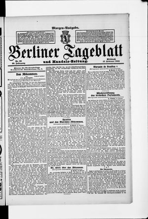 Berliner Tageblatt und Handels-Zeitung vom 17.02.1909
