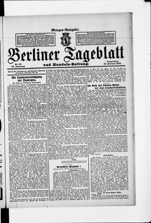 Berliner Tageblatt und Handels-Zeitung vom 18.02.1909