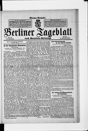 Berliner Tageblatt und Handels-Zeitung vom 19.02.1909