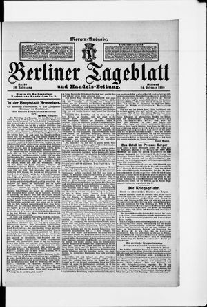 Berliner Tageblatt und Handels-Zeitung vom 24.02.1909