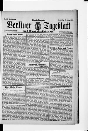 Berliner Tageblatt und Handels-Zeitung vom 25.02.1909