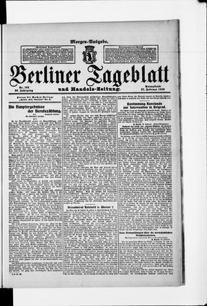 Berliner Tageblatt und Handels-Zeitung vom 27.02.1909