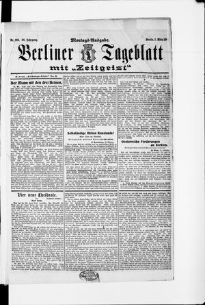 Berliner Tageblatt und Handels-Zeitung on Mar 1, 1909