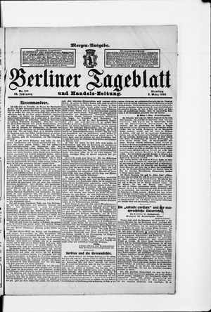 Berliner Tageblatt und Handels-Zeitung on Mar 2, 1909