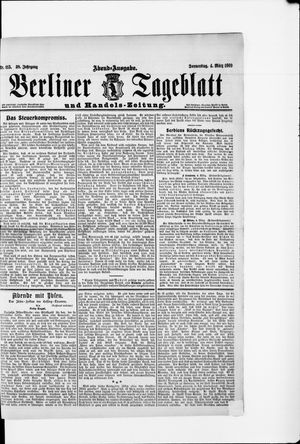 Berliner Tageblatt und Handels-Zeitung on Mar 4, 1909