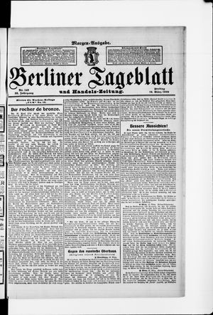 Berliner Tageblatt und Handels-Zeitung vom 19.03.1909