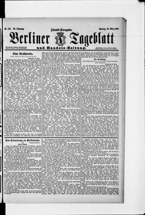 Berliner Tageblatt und Handels-Zeitung vom 22.03.1909