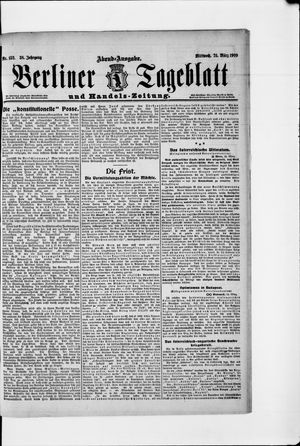 Berliner Tageblatt und Handels-Zeitung vom 24.03.1909