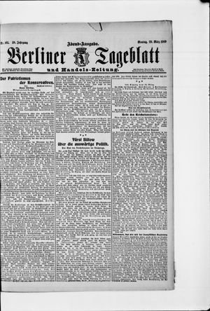 Berliner Tageblatt und Handels-Zeitung vom 29.03.1909