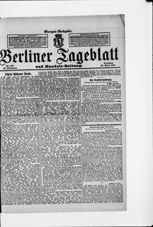 Berliner Tageblatt und Handels-Zeitung vom 30.03.1909