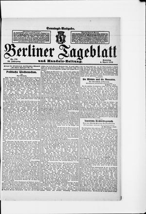 Berliner Tageblatt und Handels-Zeitung vom 04.04.1909