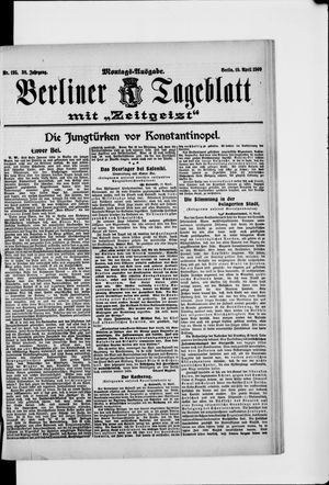 Berliner Tageblatt und Handels-Zeitung vom 19.04.1909