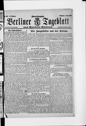 Berliner Tageblatt und Handels-Zeitung vom 21.04.1909