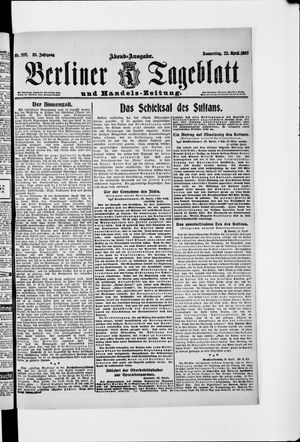 Berliner Tageblatt und Handels-Zeitung vom 22.04.1909