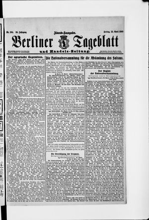 Berliner Tageblatt und Handels-Zeitung vom 23.04.1909