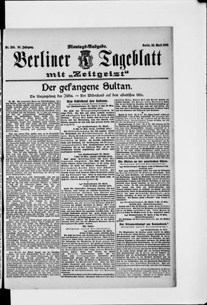 Berliner Tageblatt und Handels-Zeitung vom 26.04.1909
