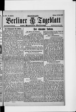 Berliner Tageblatt und Handels-Zeitung vom 26.04.1909