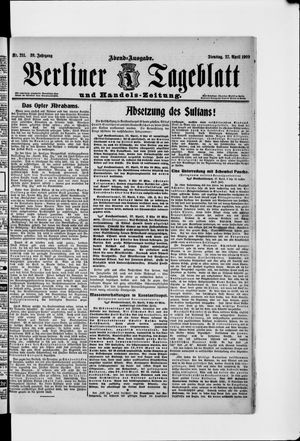 Berliner Tageblatt und Handels-Zeitung vom 27.04.1909