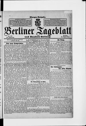 Berliner Tageblatt und Handels-Zeitung vom 30.04.1909