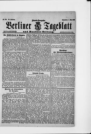 Berliner Tageblatt und Handels-Zeitung vom 01.05.1909