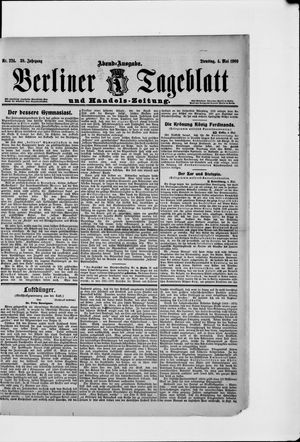 Berliner Tageblatt und Handels-Zeitung vom 04.05.1909