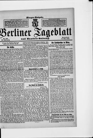 Berliner Tageblatt und Handels-Zeitung vom 15.05.1909