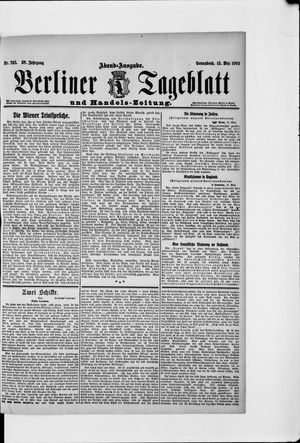 Berliner Tageblatt und Handels-Zeitung vom 15.05.1909