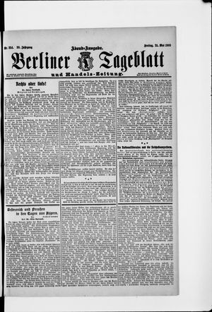 Berliner Tageblatt und Handels-Zeitung on May 21, 1909