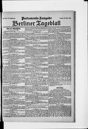Berliner Tageblatt und Handels-Zeitung vom 22.05.1909