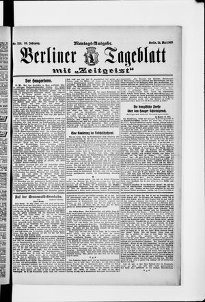 Berliner Tageblatt und Handels-Zeitung vom 24.05.1909