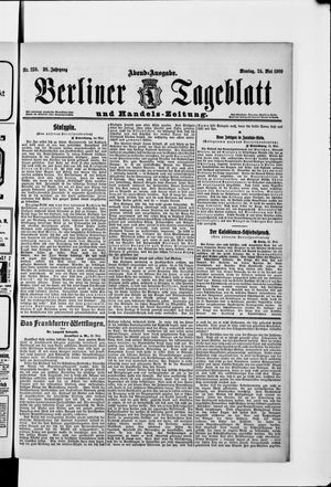 Berliner Tageblatt und Handels-Zeitung vom 24.05.1909