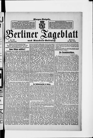 Berliner Tageblatt und Handels-Zeitung vom 26.05.1909