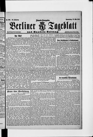 Berliner Tageblatt und Handels-Zeitung vom 27.05.1909