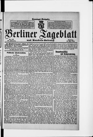 Berliner Tageblatt und Handels-Zeitung vom 30.05.1909