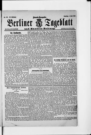 Berliner Tageblatt und Handels-Zeitung vom 01.06.1909