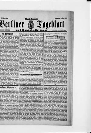 Berliner Tageblatt und Handels-Zeitung vom 08.06.1909