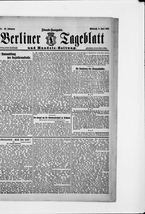 Berliner Tageblatt und Handels-Zeitung vom 09.06.1909