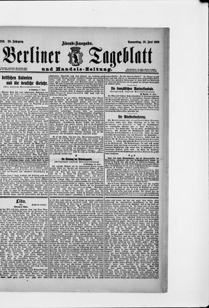 Berliner Tageblatt und Handels-Zeitung vom 10.06.1909