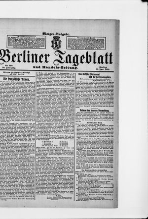 Berliner Tageblatt und Handels-Zeitung vom 11.06.1909