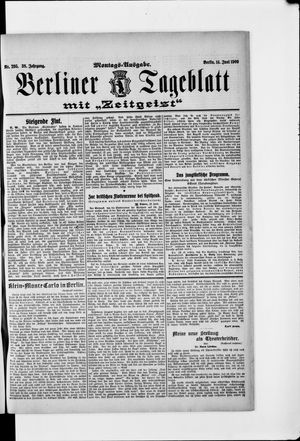 Berliner Tageblatt und Handels-Zeitung vom 14.06.1909