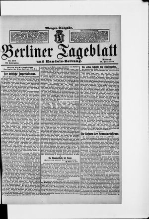 Berliner Tageblatt und Handels-Zeitung vom 16.06.1909