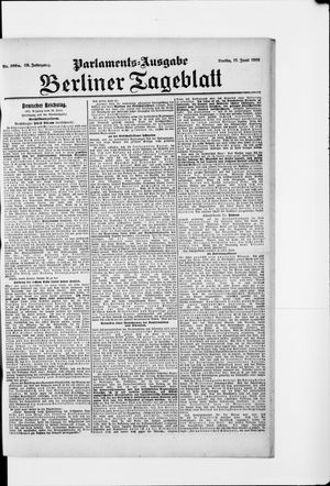 Berliner Tageblatt und Handels-Zeitung vom 17.06.1909