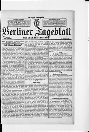 Berliner Tageblatt und Handels-Zeitung vom 17.06.1909