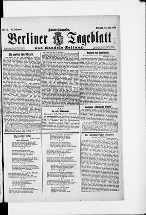 Berliner Tageblatt und Handels-Zeitung vom 22.06.1909