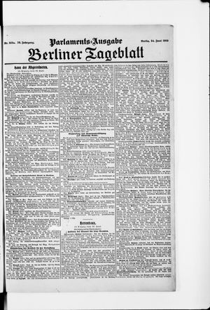 Berliner Tageblatt und Handels-Zeitung vom 24.06.1909