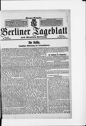 Berliner Tageblatt und Handels-Zeitung vom 25.06.1909