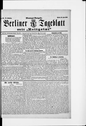 Berliner Tageblatt und Handels-Zeitung vom 28.06.1909