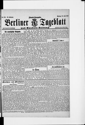 Berliner Tageblatt und Handels-Zeitung vom 28.06.1909